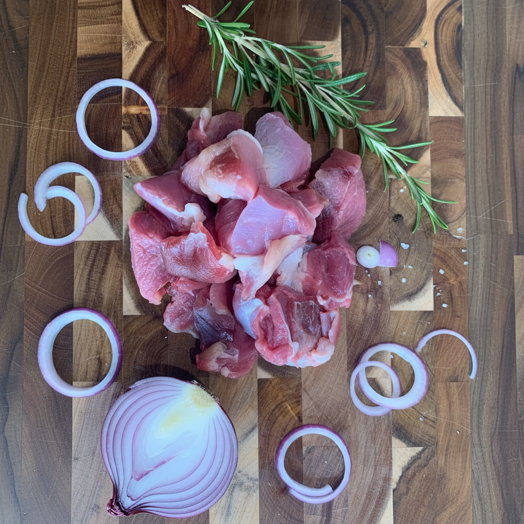 Diced Boer Goat