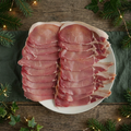 Smoked back bacon in a festive farmhouse setting